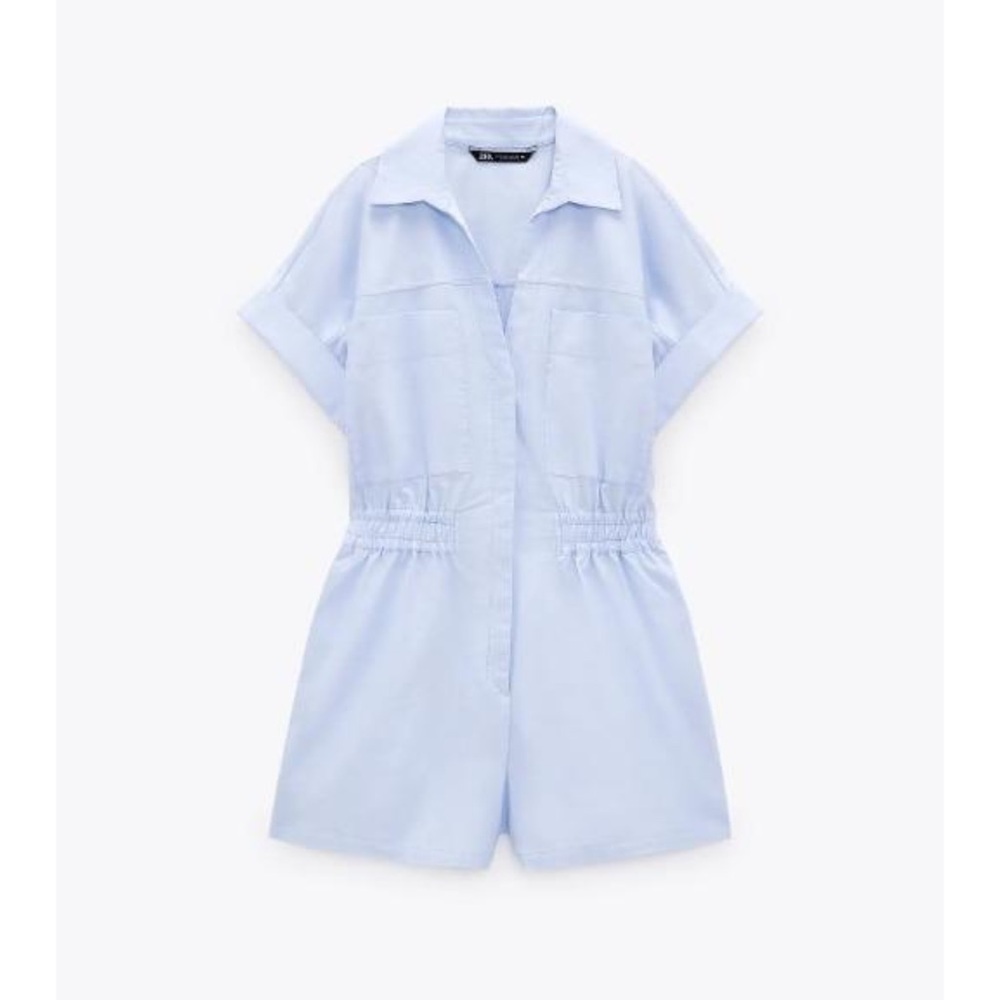 Zara oxford Collared Romper